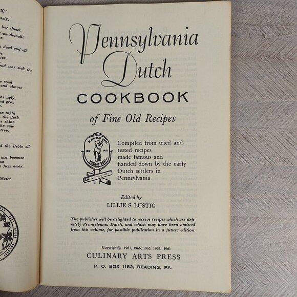 Pennsylvania Dutch Cookbook Of Fine Old Recipes Vintage Local Ethnic 1967 - Picture 3 of 4